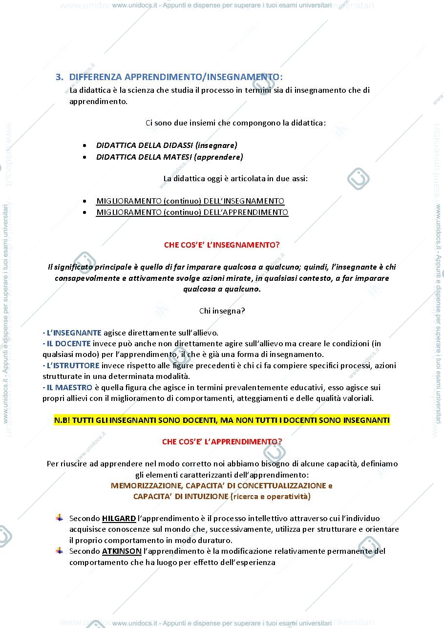 Anteprima pagina 3 — APPUNTI COMPLETI DIDATTICA E PEDAGOGIA SPECIALE
