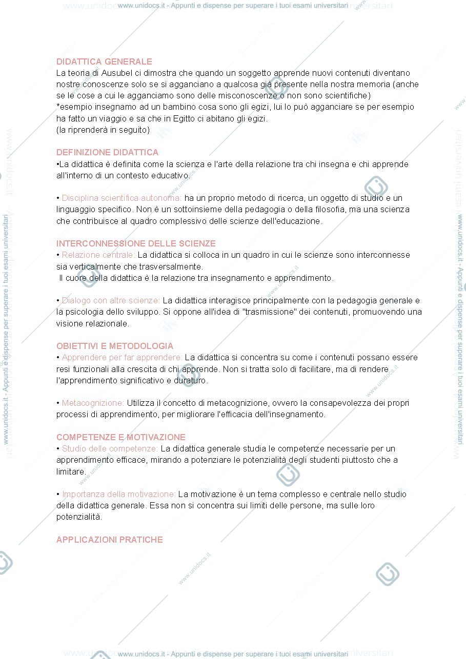Anteprima pagina 1 — Didattica Generale