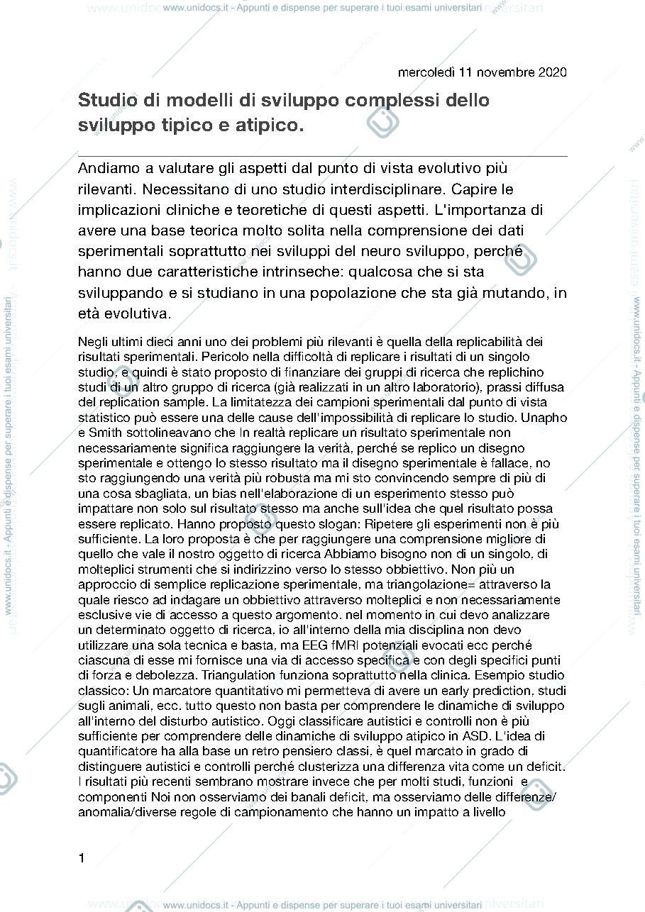 Anteprima pagina 1 — Lezione Casartelli 1