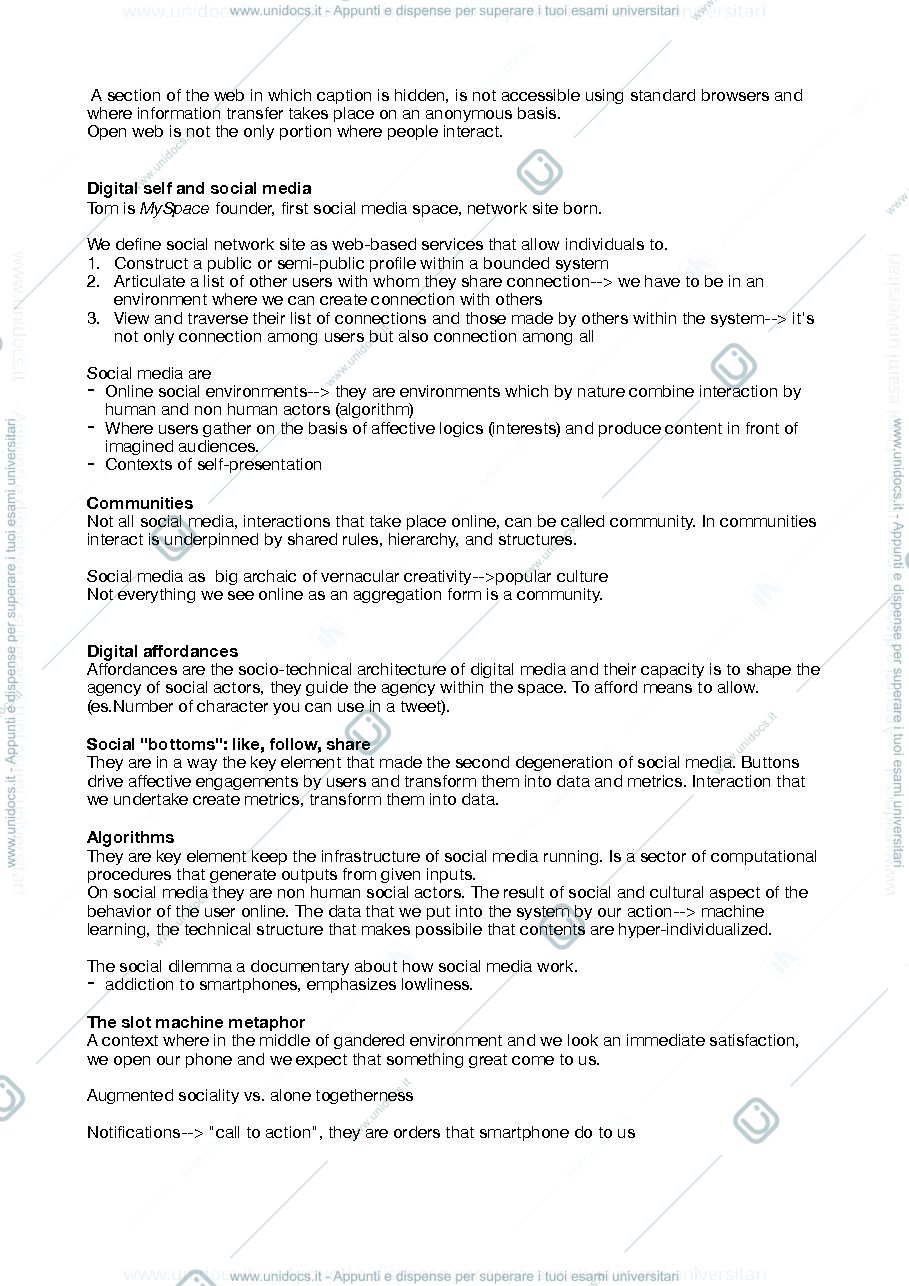 Anteprima pagina 2 — Appunti Digital Cultures and Communication research 