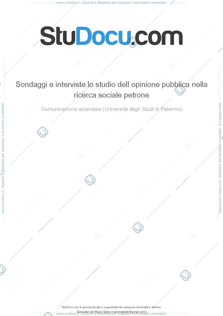 Anteprima pagina 1 — sondaggi e interviste