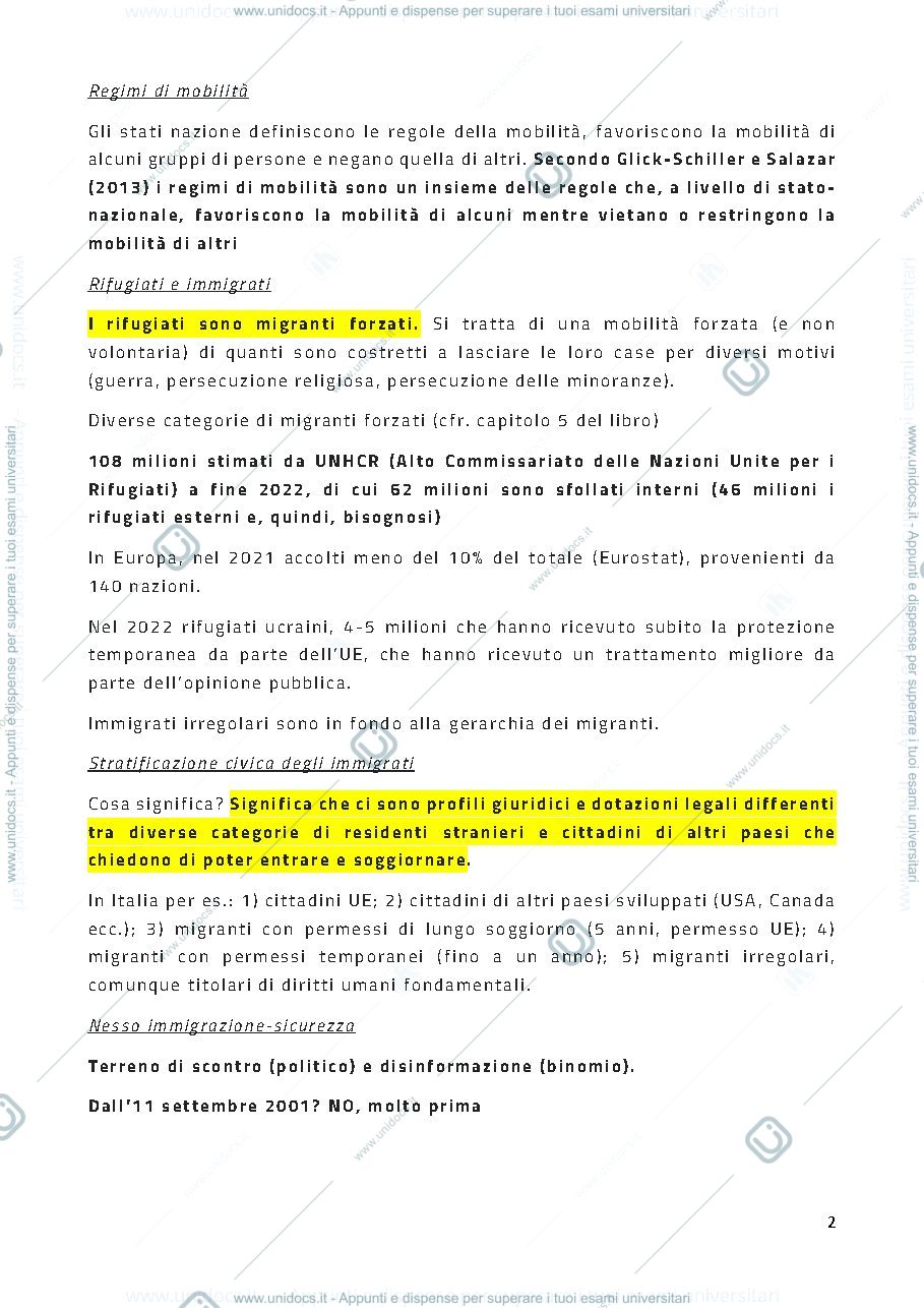 Anteprima pagina 2 — Le politiche migratorie 2024 (riassunti)