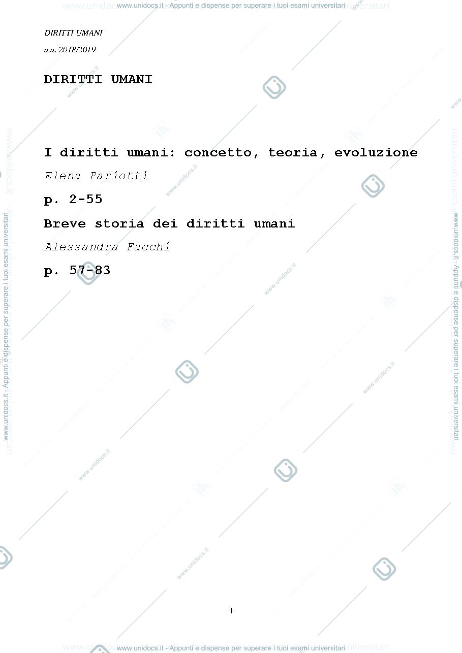Anteprima pagina 1 — Diritti Umani 2018/19
