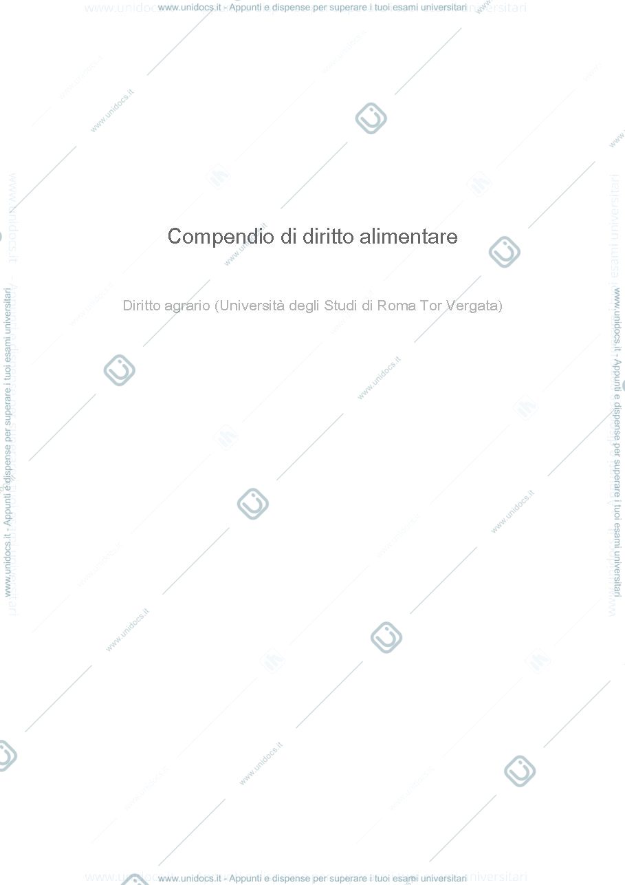 Anteprima pagina 1 — manuale di diritto alimentare 