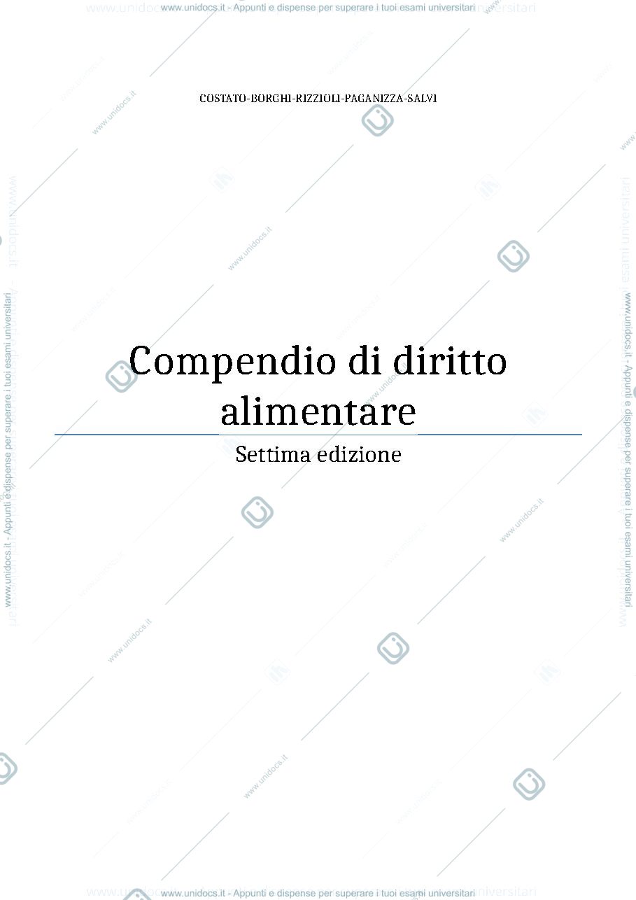Anteprima pagina 2 — manuale di diritto alimentare 