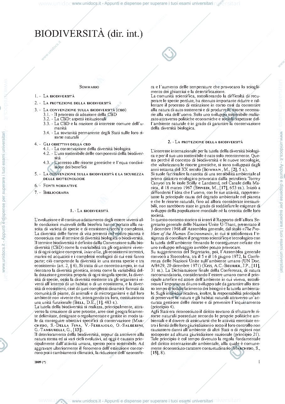 Anteprima pagina 1 — Convenzione sulla Biodiversità