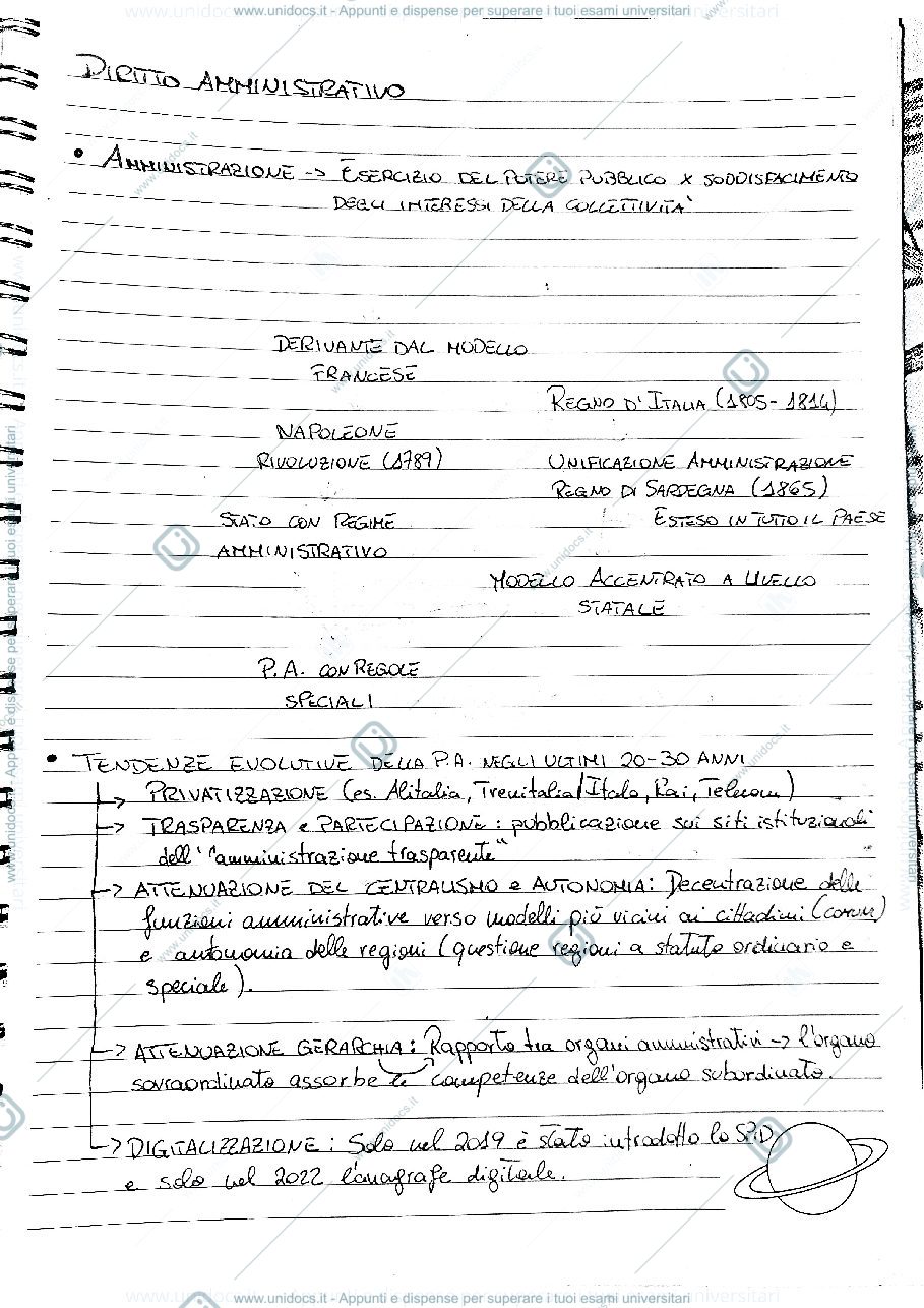 Anteprima pagina 1 — Appunti schematici Diritto amministrativo del pubblico impiego 