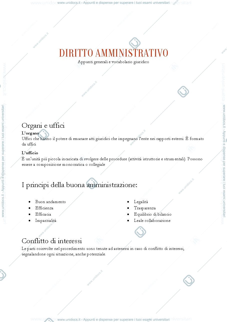 Anteprima pagina 1 — Diritto Amministrativo 