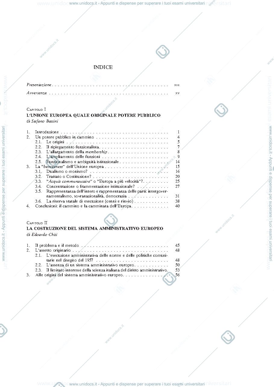 Anteprima pagina 1 — appunti amminitstarivo europeo