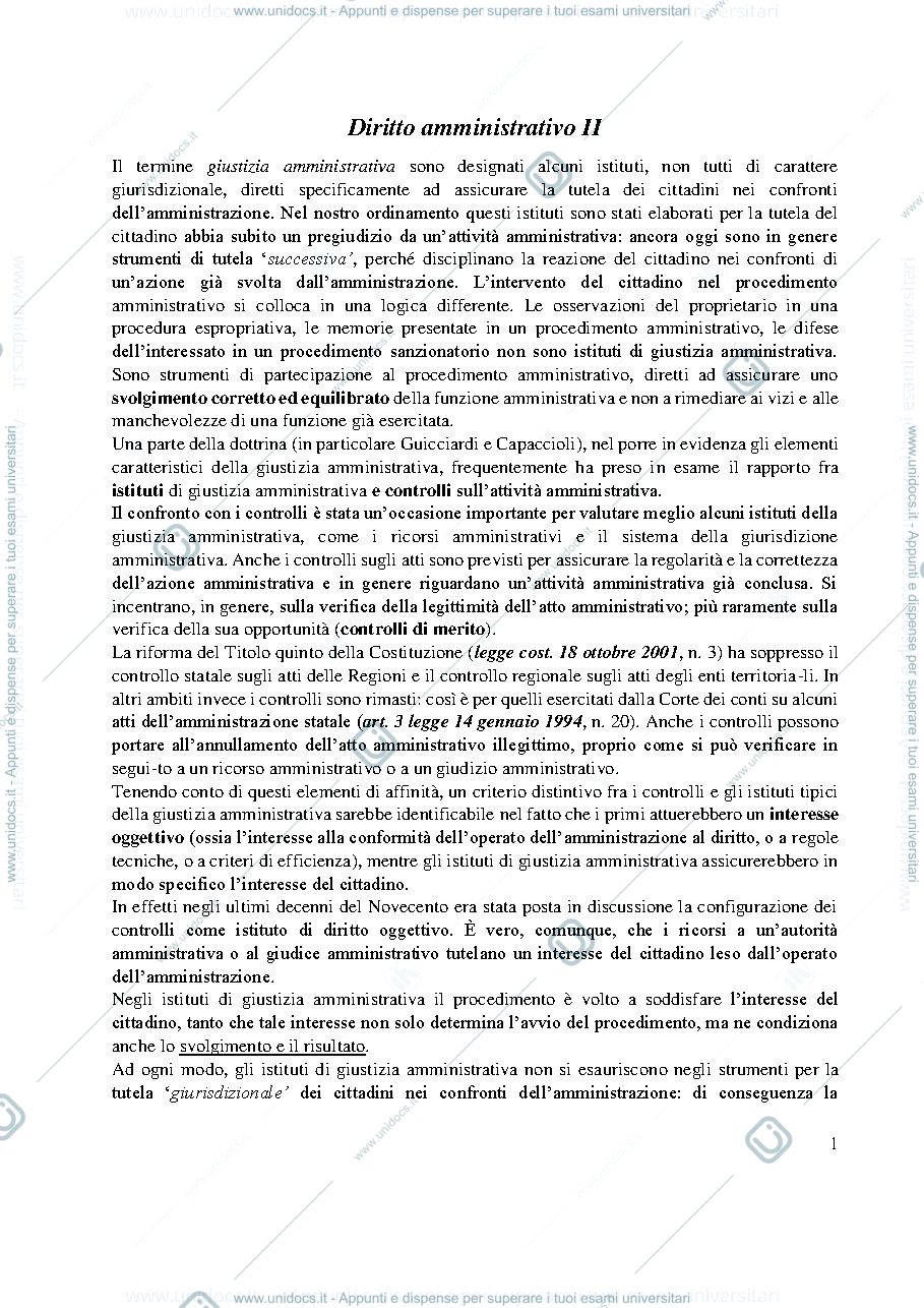 Anteprima pagina 1 — Diritto amministrativo I Ferrara