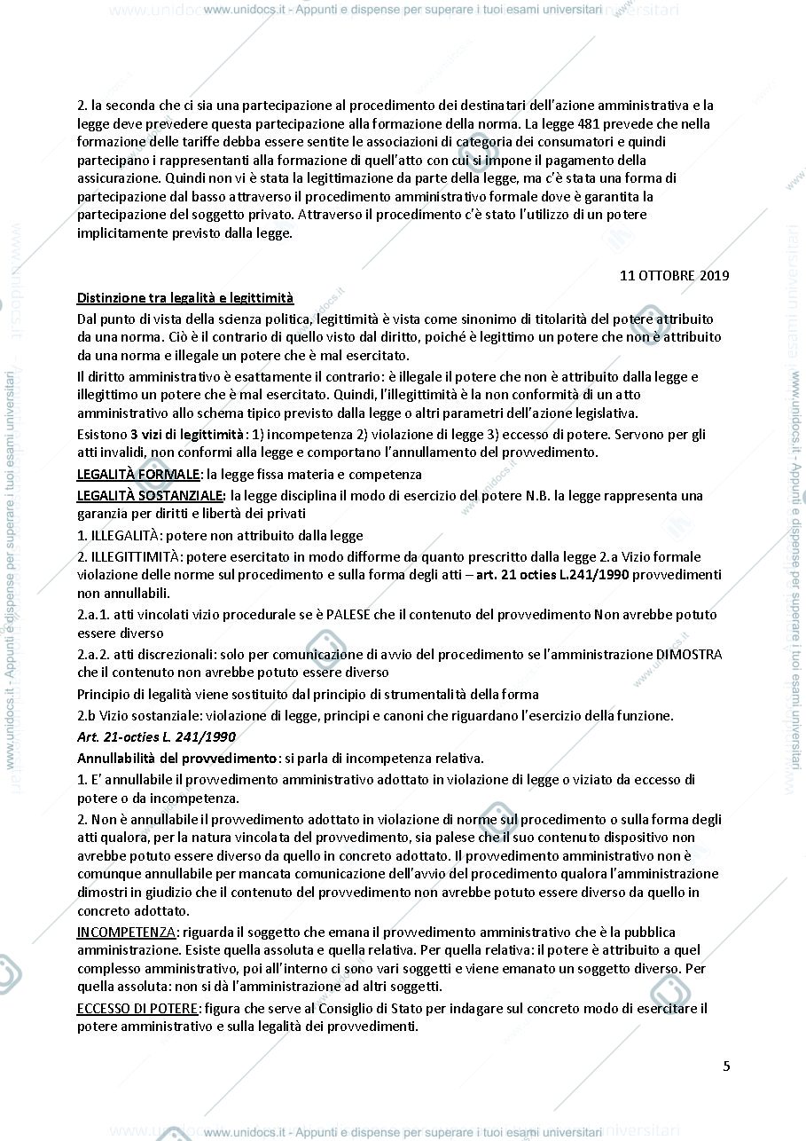 Anteprima pagina 5 — appunti diritto amministrativo progredito