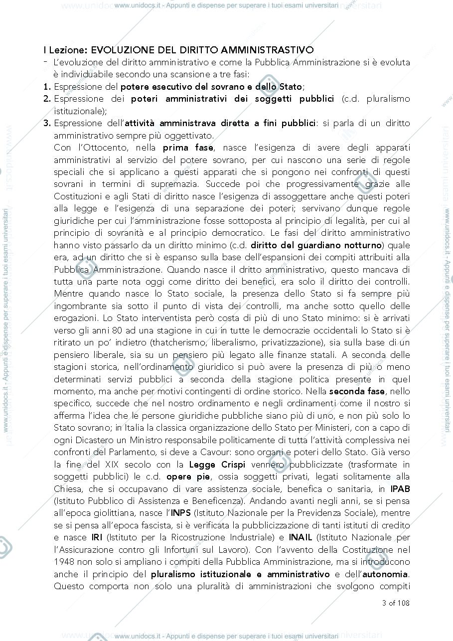 Anteprima pagina 3 — Dispensa Appunti Diritto Amministrativo I