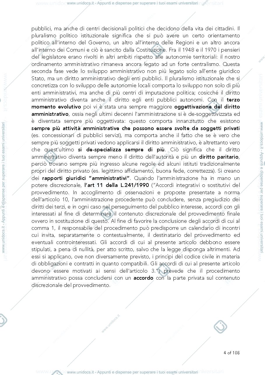 Anteprima pagina 4 — Dispensa Appunti Diritto Amministrativo I