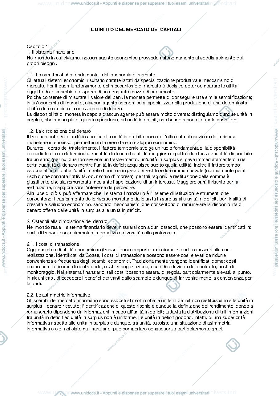 Anteprima pagina 1 — Diritto del mercato dei capitali