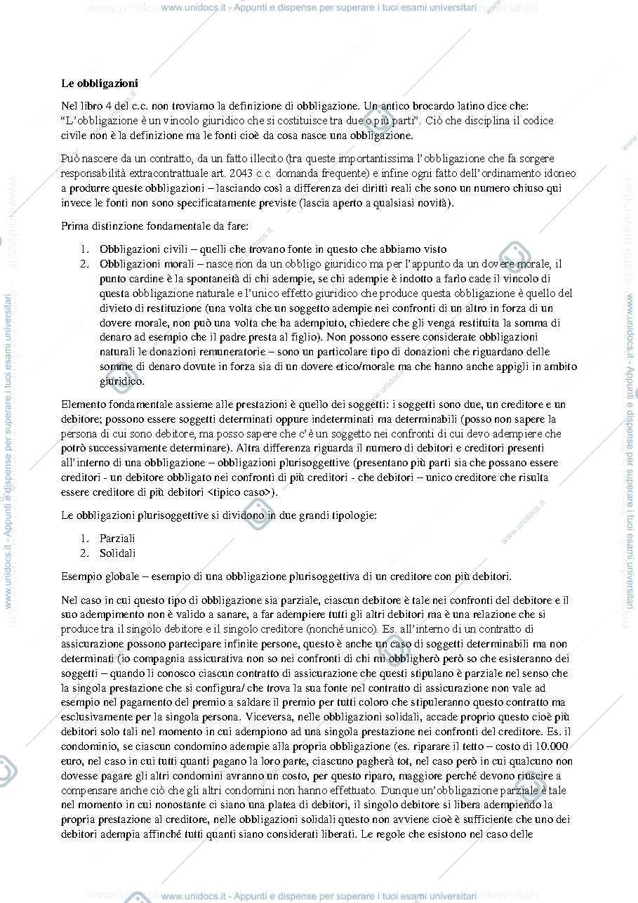 Anteprima pagina 1 — Le obbligazioni 