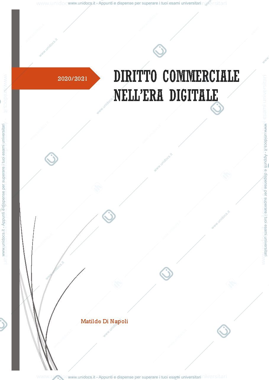 Anteprima pagina 1 — ELEMENTI DI DIRITTO COMMERCIALE NELL'ERA DIGITALE