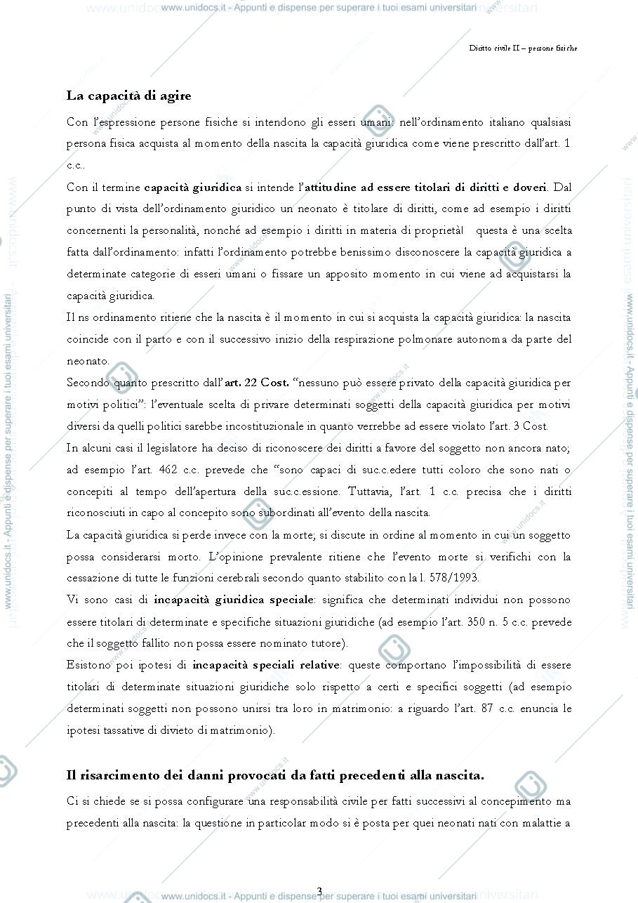 Anteprima pagina 3 — Diritto civile II: persone fisiche