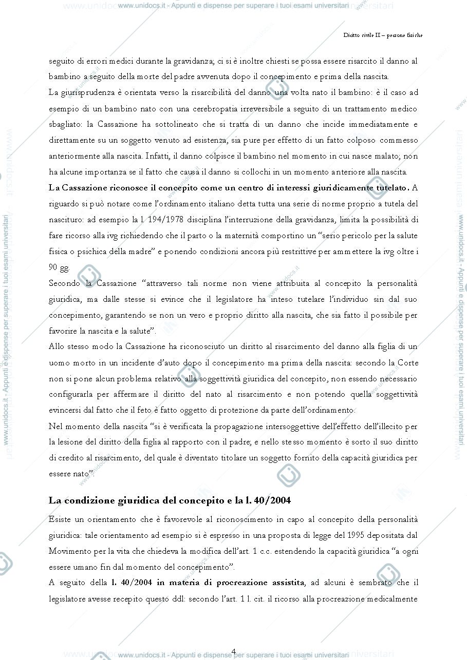 Anteprima pagina 4 — Diritto civile II: persone fisiche