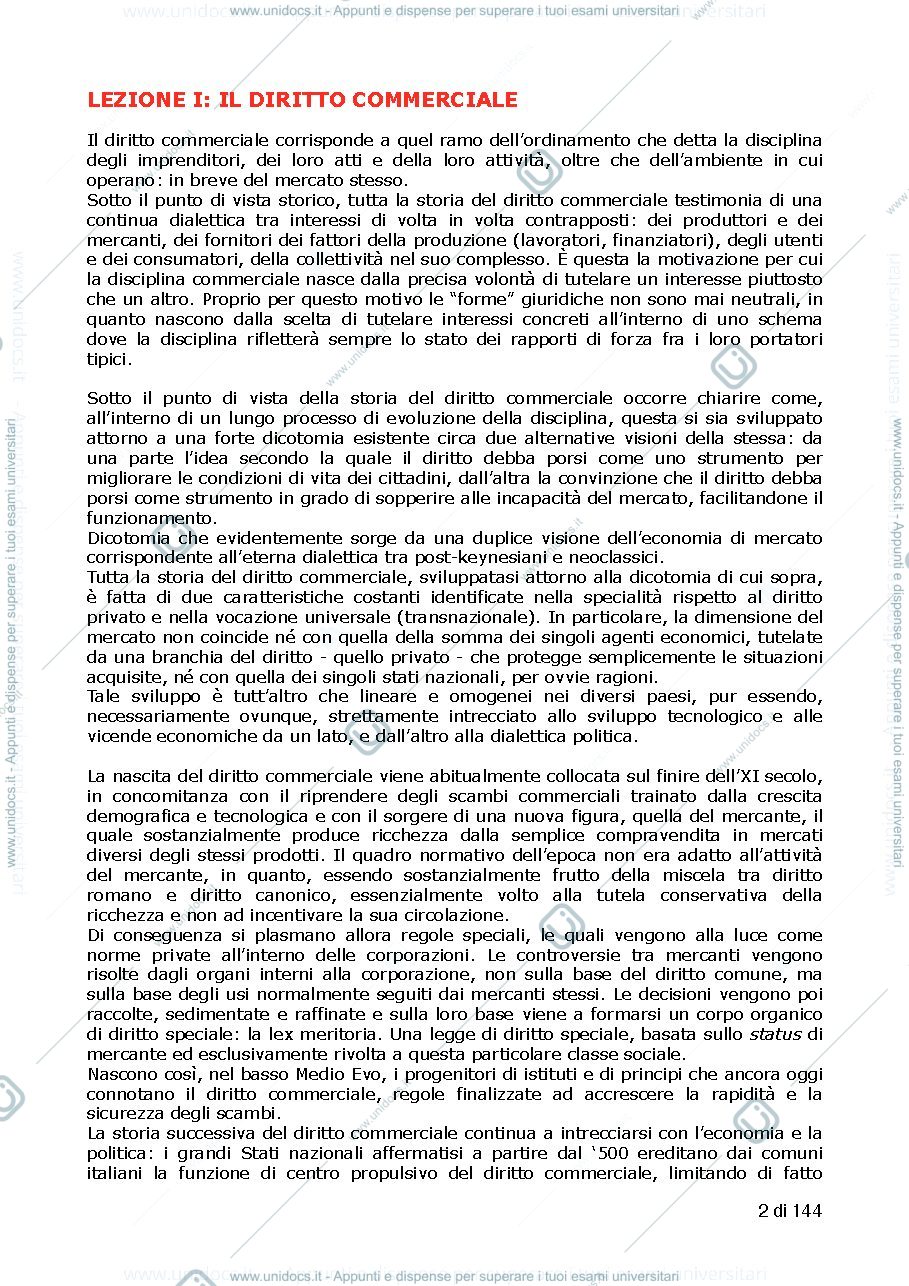 Anteprima pagina 2 — Riassunti Diritto Commerciale