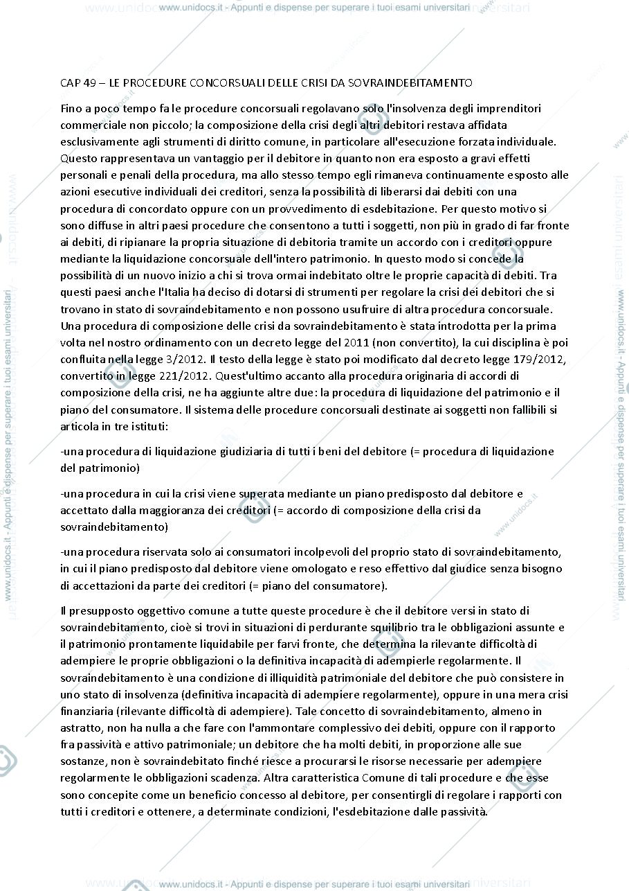 Anteprima pagina 1 — LE PROCEDURE CONCORSUALI DELLE CRISI DA SOVRAINDEBITAMENTO