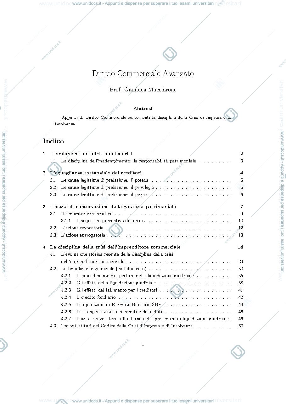 Anteprima pagina 1 — Diritto della crisi 