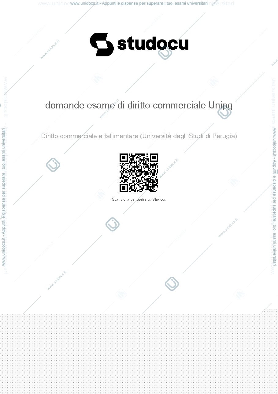 Anteprima pagina 1 — Domande diritto commerciale
