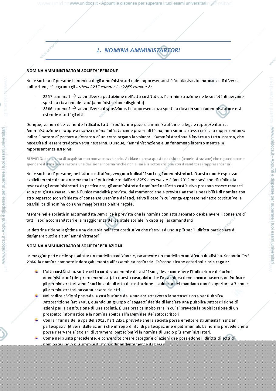 Anteprima pagina 1 — Nomina degli amministratori