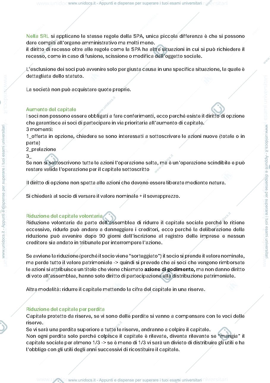 Anteprima pagina 1 — appunti diritto commerciale II