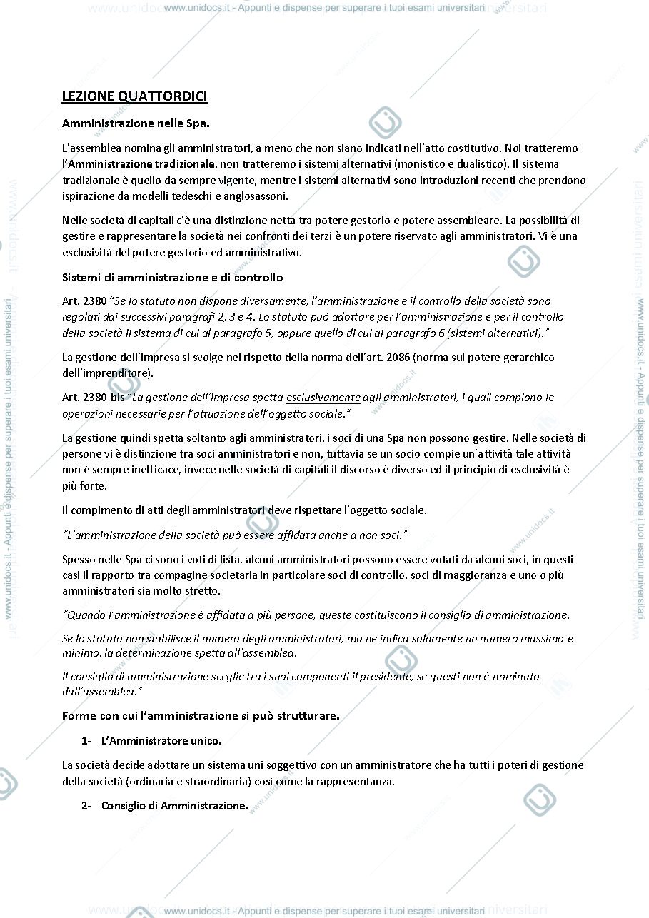 Anteprima pagina 1 — Diritto Commerciale pt. 2