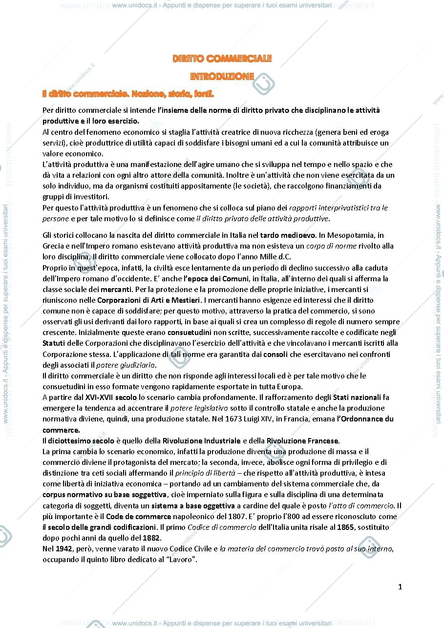 Anteprima pagina 2 — Riassunti diritto commerciale contratti 