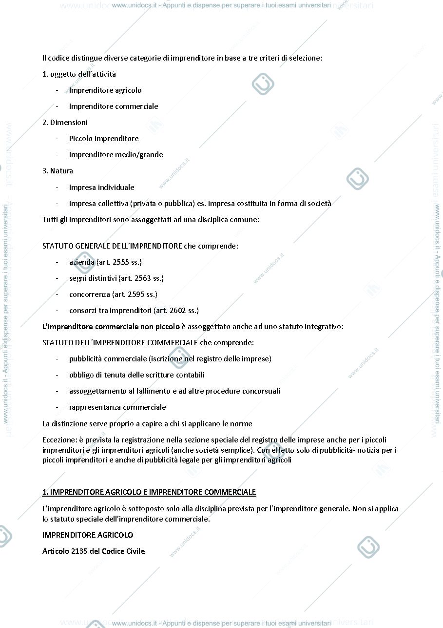 Anteprima pagina 3 — diritto commerciale - primo parziale