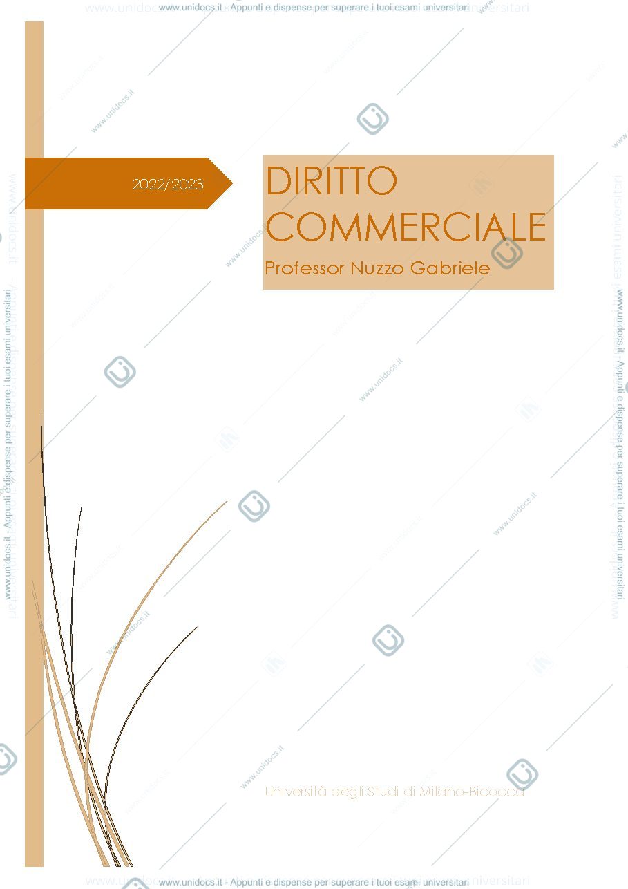 Anteprima pagina 1 — Diritto commerciale 