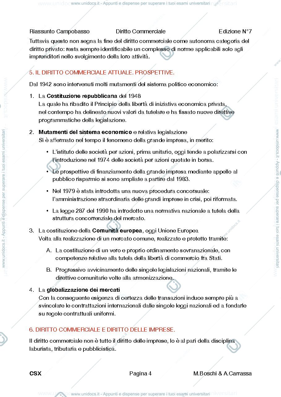Anteprima pagina 4 — Appunti di diritto commerciale 