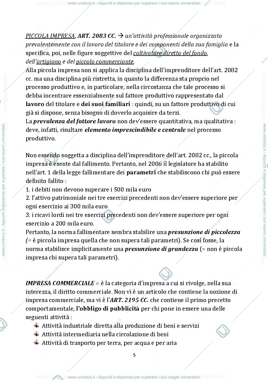 Anteprima pagina 5 — Appunti diritto commerciale con integrazione libro