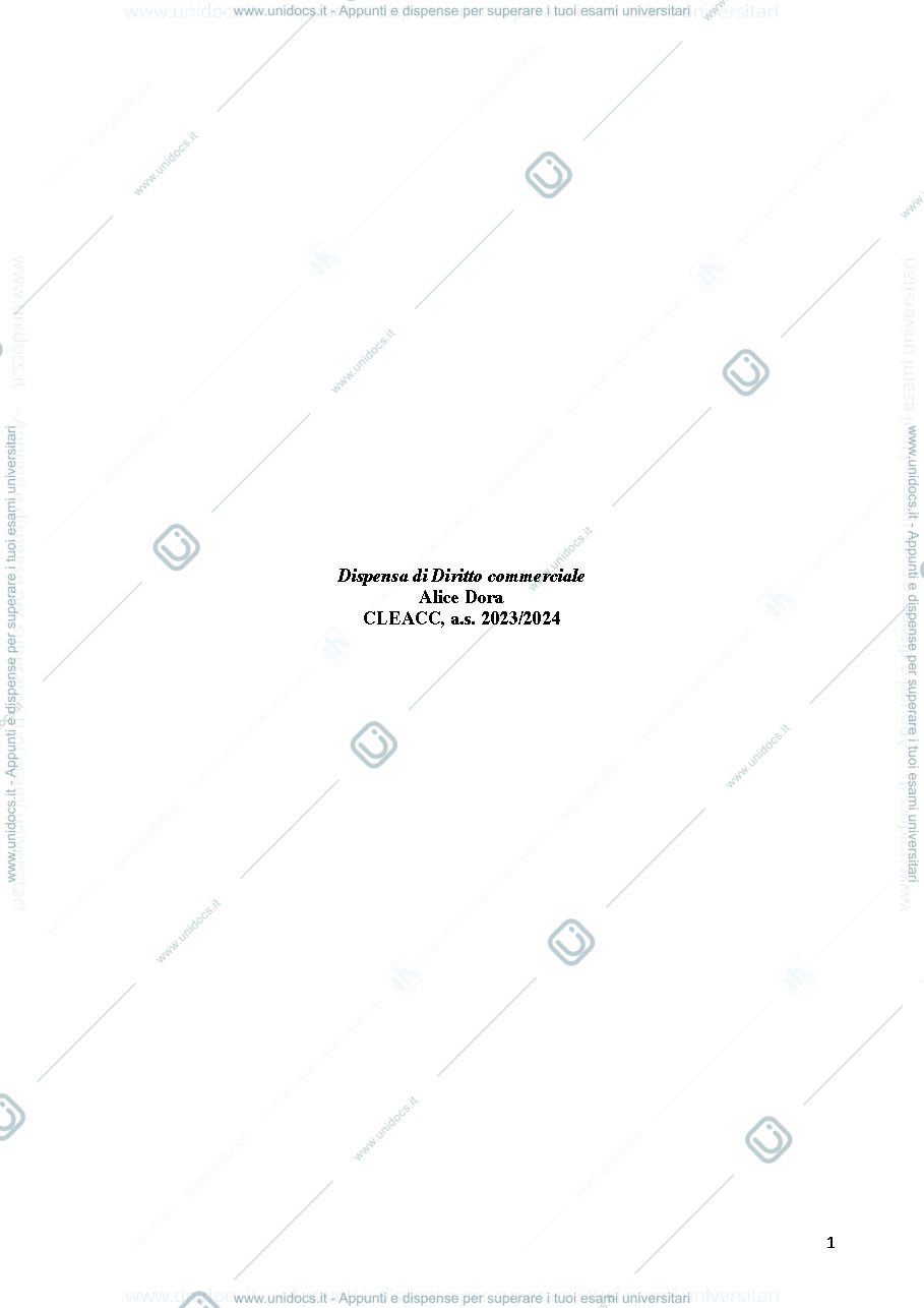 Anteprima pagina 1 — appunti di diritto commerciale