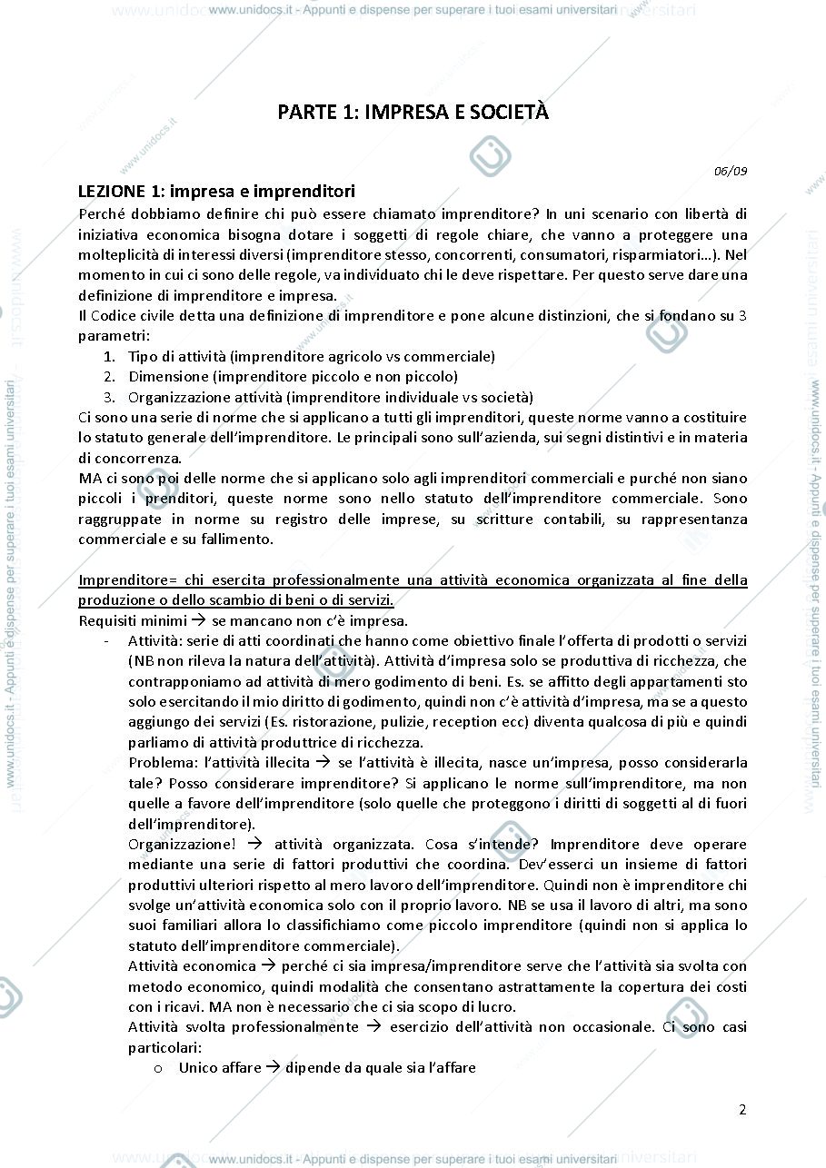 Anteprima pagina 2 — appunti di diritto commerciale