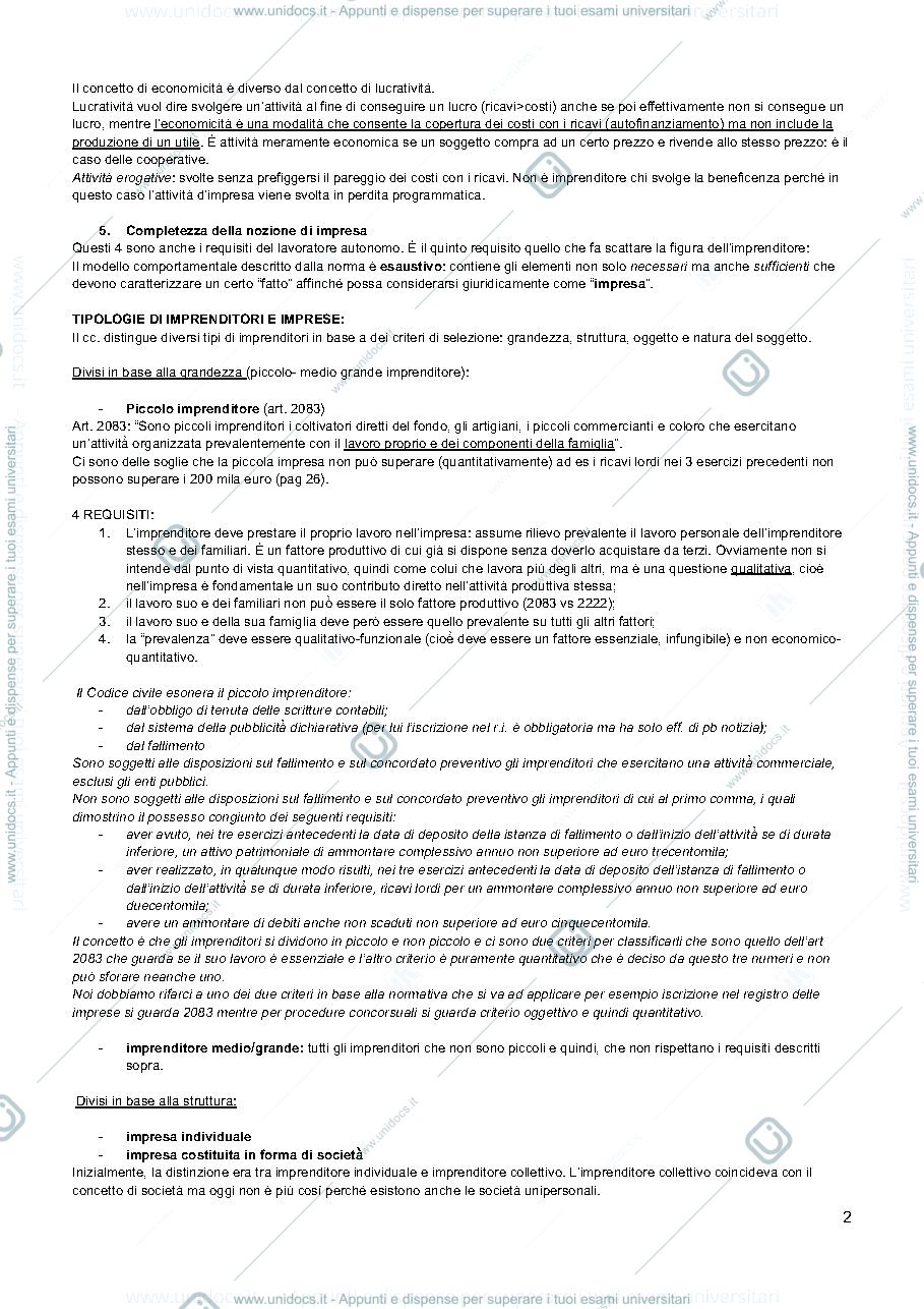 Anteprima pagina 2 — appunti diritto commerciale per l'economia
