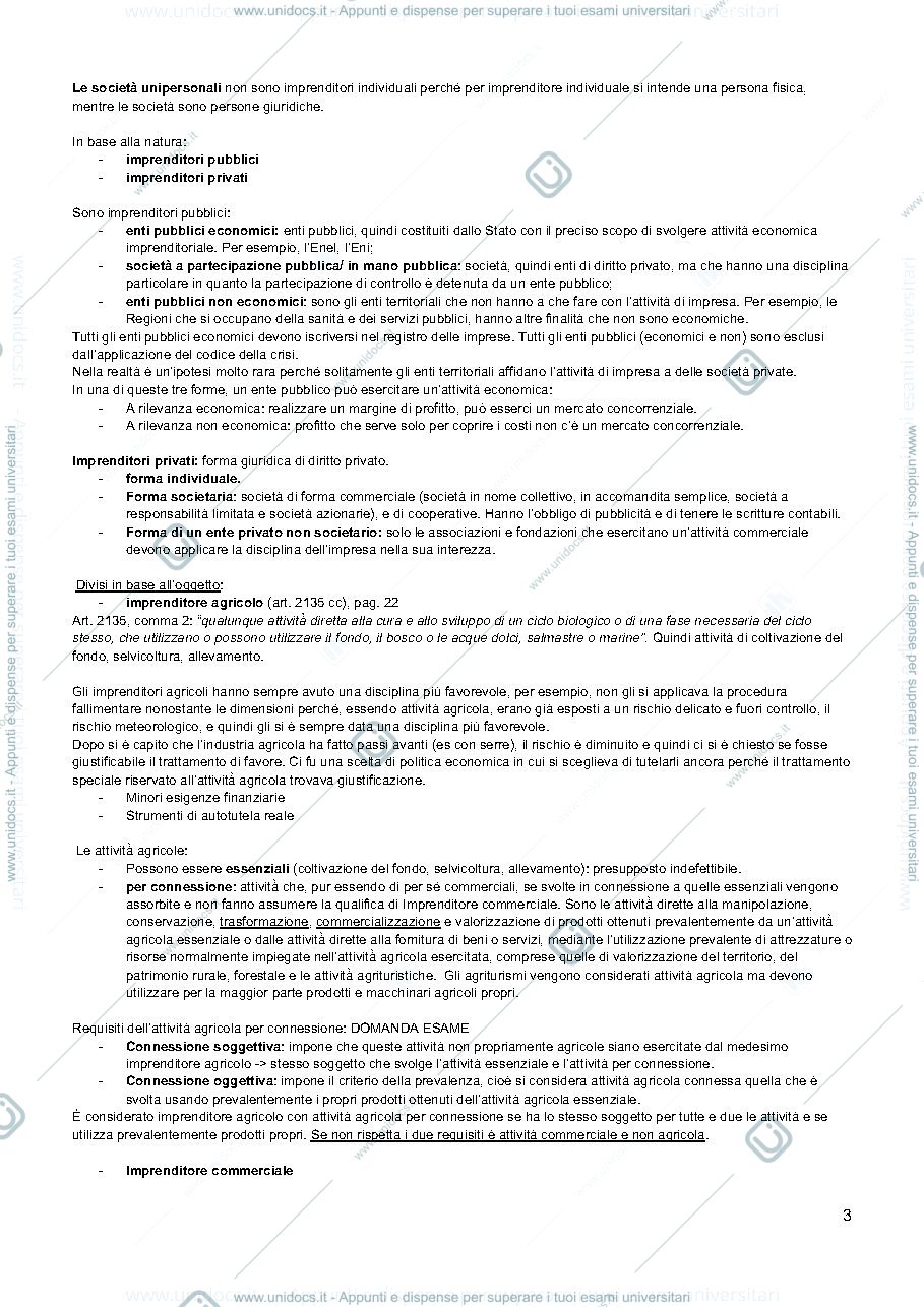 Anteprima pagina 3 — appunti diritto commerciale per l'economia