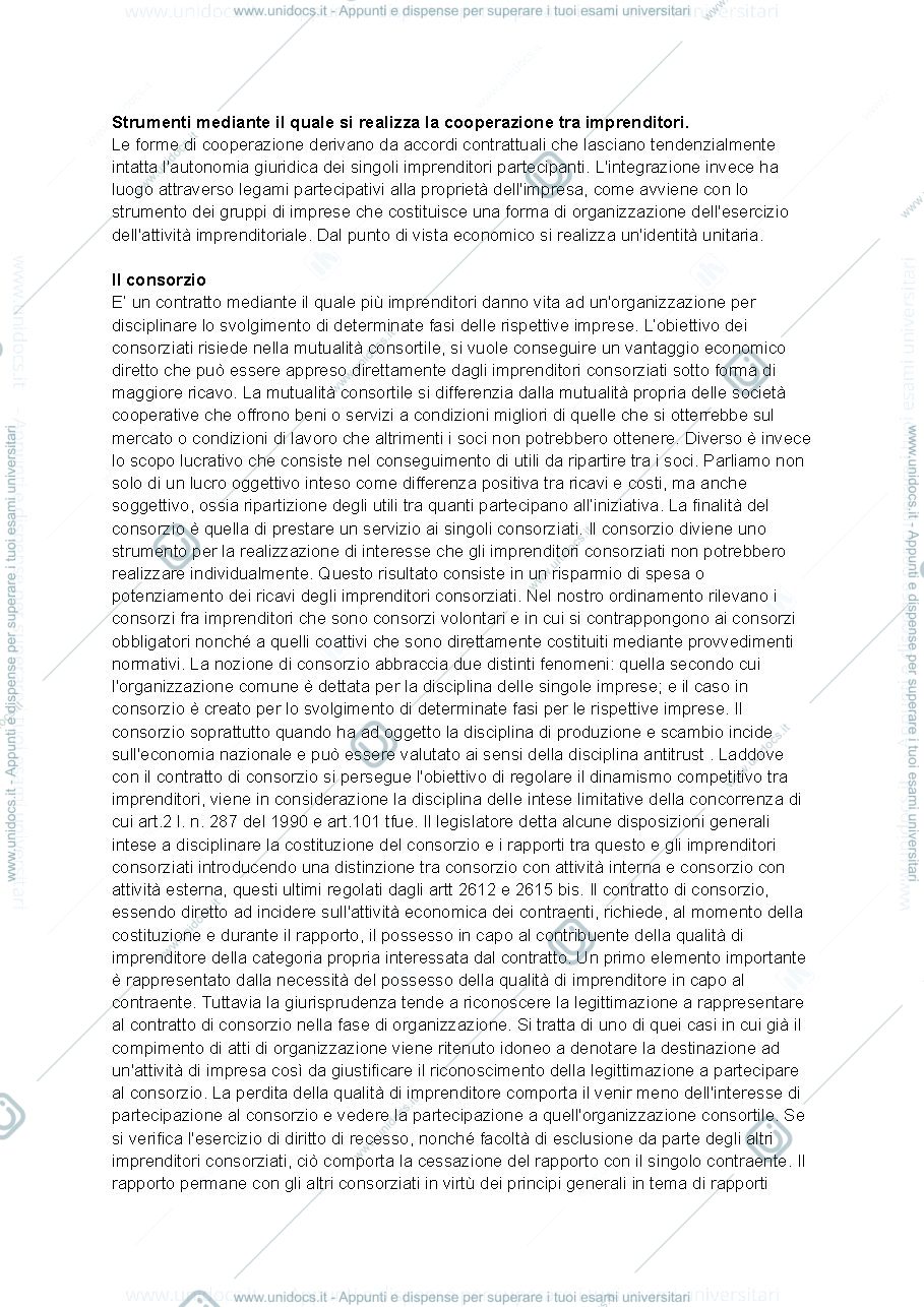 Anteprima pagina 1 — Strumenti di cooperazione tra imprenditori 