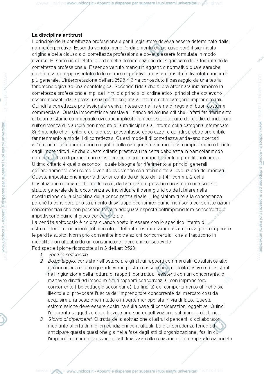Anteprima pagina 1 — Disciplina antitrust