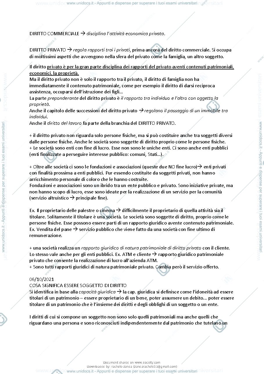 Anteprima pagina 2 — Appunti diritto privato