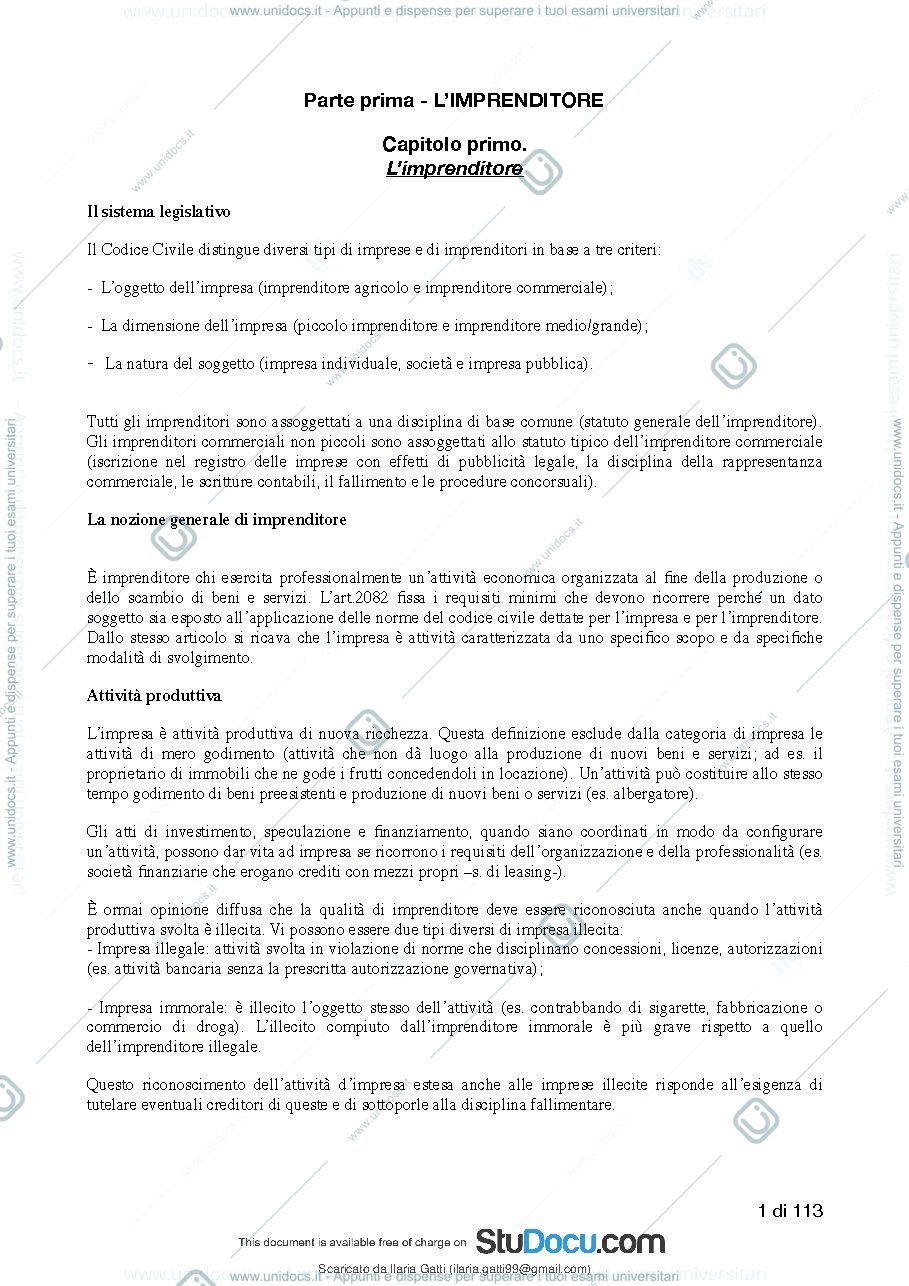 Anteprima pagina 2 — Riassunto diritto commerciale 