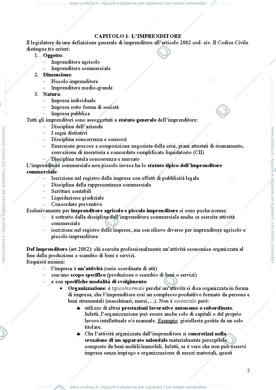 Anteprima pagina 3 — Riassunti Completissimi di Diritto Commerciale