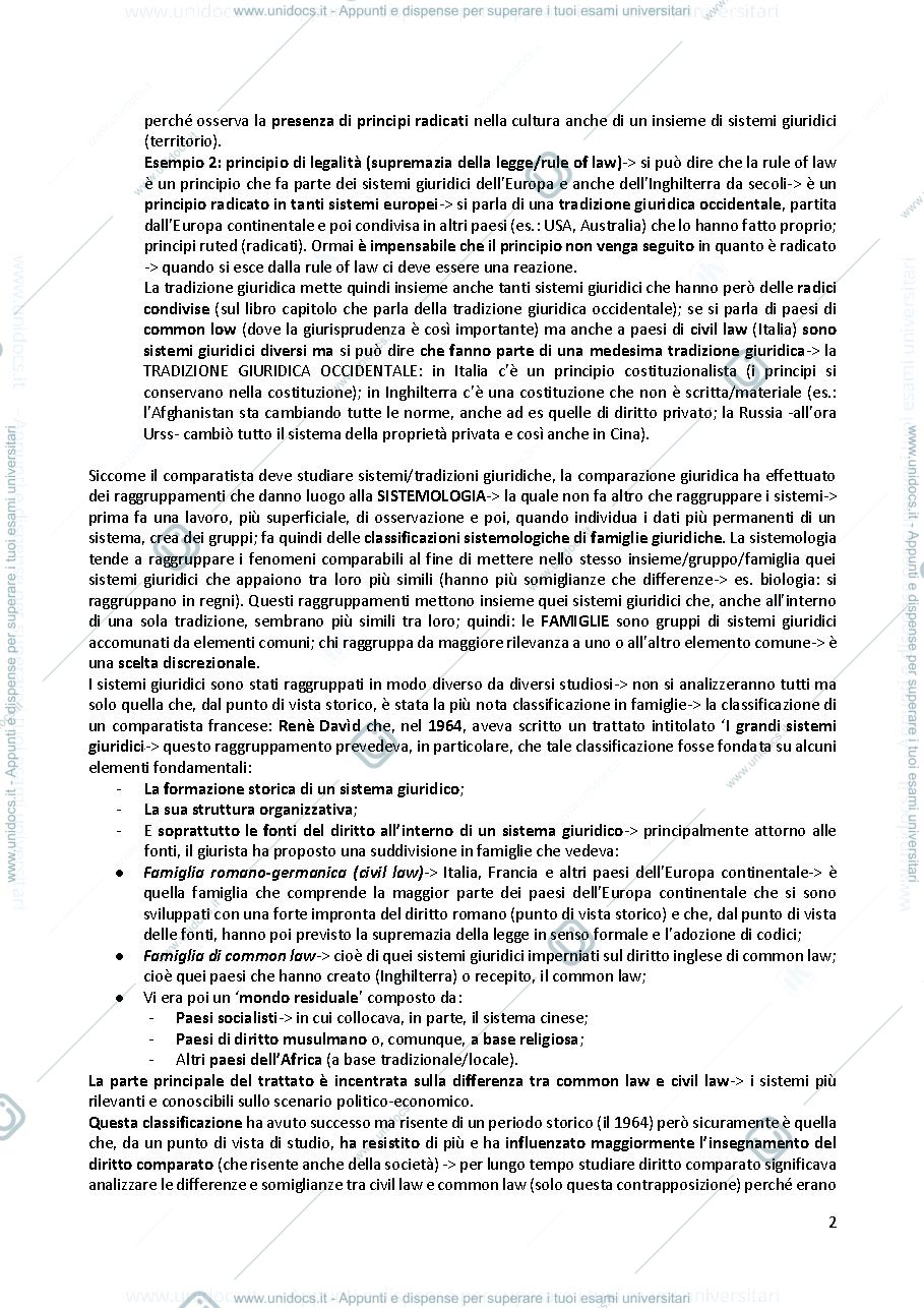 Anteprima pagina 2 — appunti di diritto privato comparato
