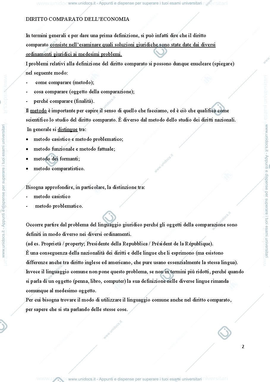 Anteprima pagina 2 — diritto comparato dell'economia Prof. Comba - Torino 