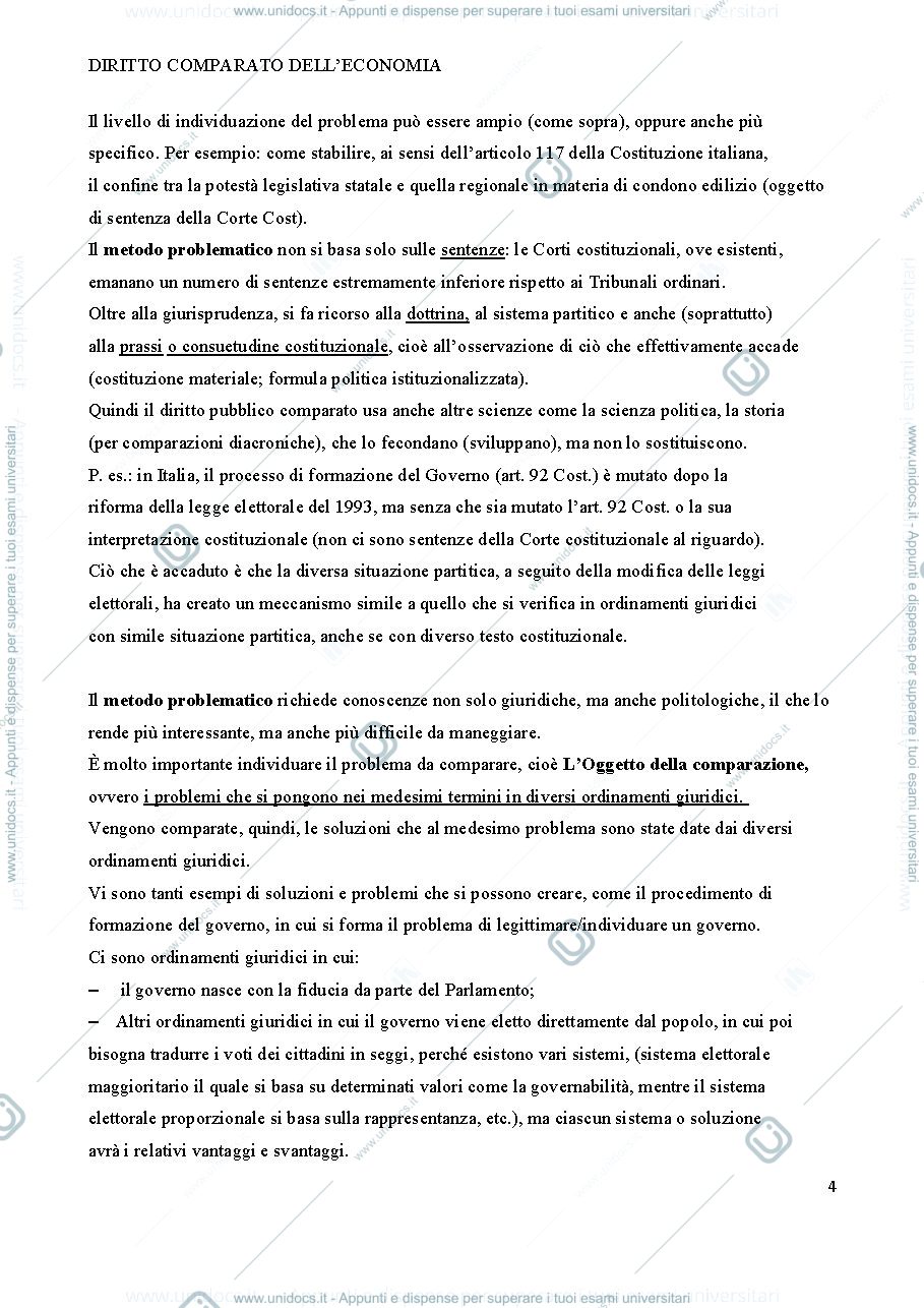 Anteprima pagina 4 — diritto comparato dell'economia Prof. Comba - Torino 