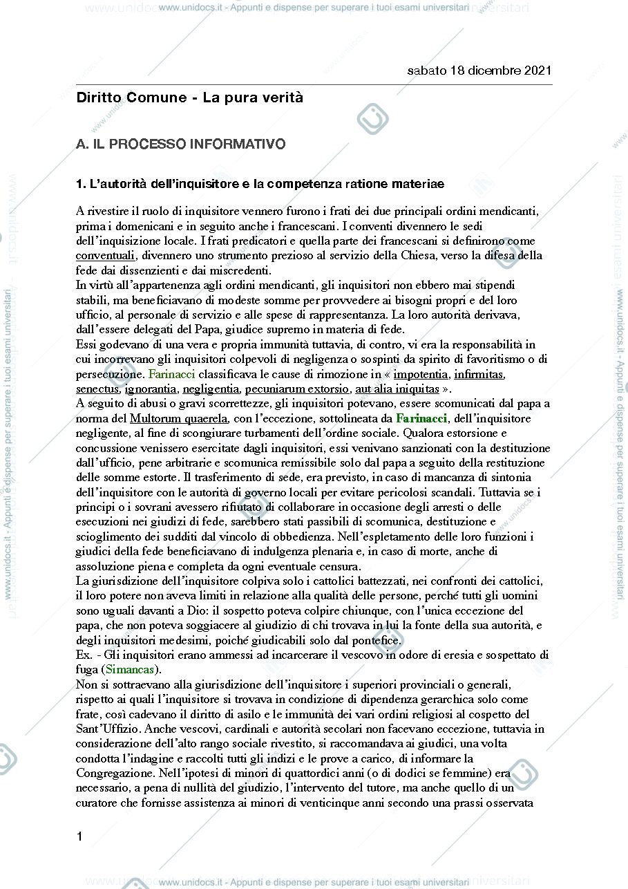 Anteprima pagina 1 — Riassunto La pura verità