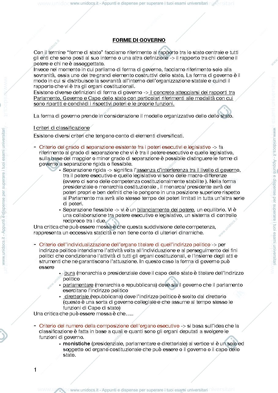 Anteprima pagina 1 — Appunti Esame diritto costituzionale e comparato  (III parziale)