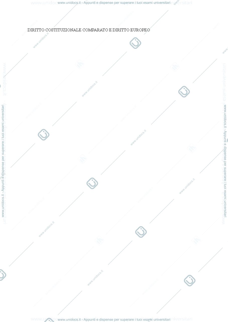 Anteprima pagina 1 — Diritto costituzionale comparato ed Europeo 