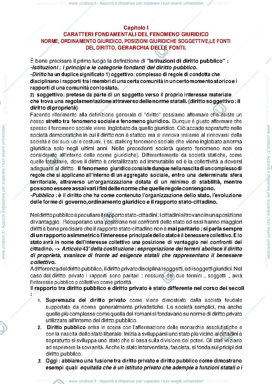 Anteprima pagina 1 — Diritto costituzionale